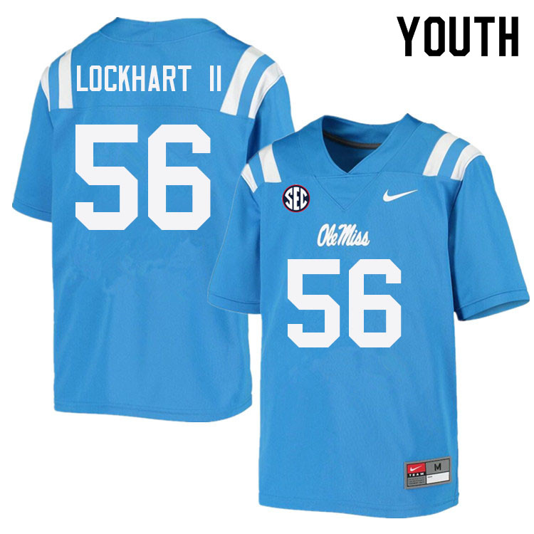 Danny Lockhart II Ole Miss Rebels NCAA Youth Powder Blue #56 Stitched Limited College Football Jersey SIX8458NL